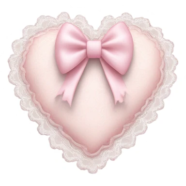 rococo Pastel pink heart with white bow with lace and frills  sticker