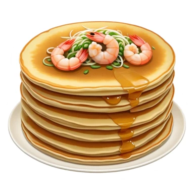 Cinematic Realistic B√°nh x√®o Dish Emoji, depicted as a crispy Vietnamese pancake filled with shrimp, pork, and bean sprouts rendered with dynamic textures and vibrant, appetizing lighting. sticker