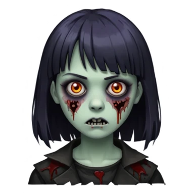 Faça uma zumbi com franja é com uma pegada mais gothc sticker