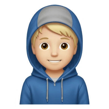 Blond boy with hoodie standing up sticker