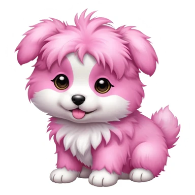 Cute puppy with pink￼ culer sticker