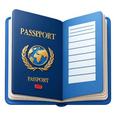 An open passport sticker