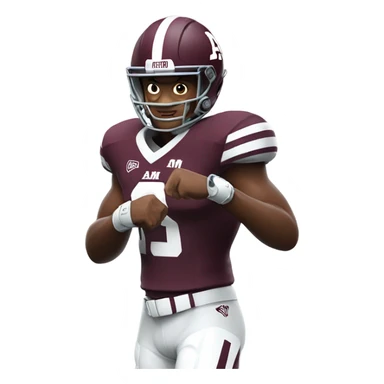 A&M football player doing horns down sticker