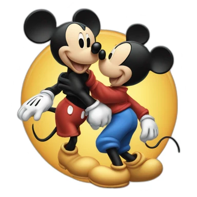 Mickey Mouse beating Goofy sticker
