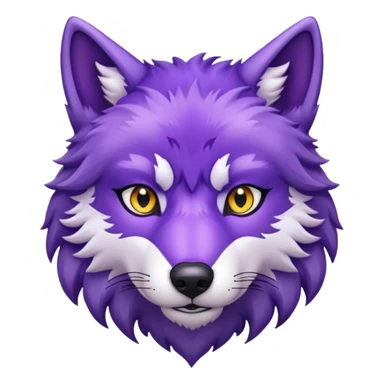 purple wolf head sticker