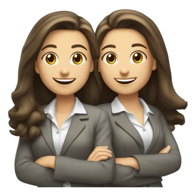 businesswoman two caucasian brunette girls celebrating sticker