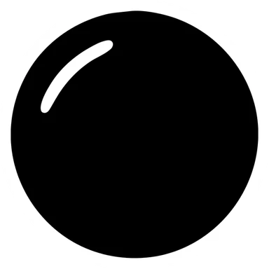 solid black circle with a curved white highlight in the top left corner, the white area is smoothly curved and blends smoothly sticker