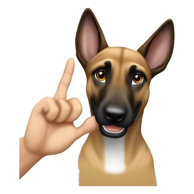malinois say hello with hand sticker