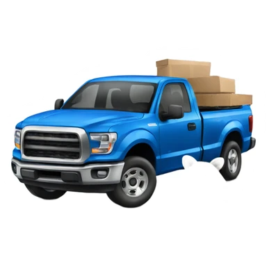 Raccoon operating blue pickup truck sticker