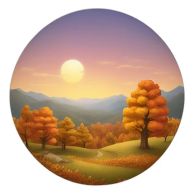 An autumny landscape sticker