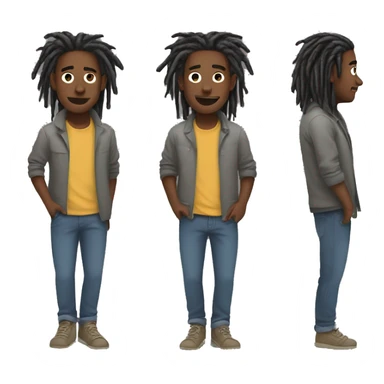 guy moving his dreads sticker