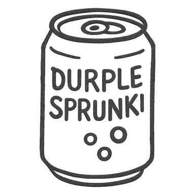 Durple Sprunki as a hand-drawn outlined icon, sketchy lines, no fill sticker