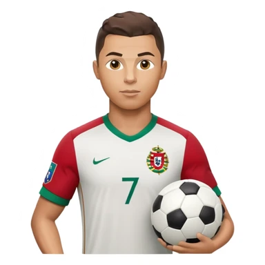 Ronaldo with soccer ball and Portugal jersey sticker