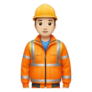 create a realistic emoji of a high-visibility jacket of a construction worker sticker