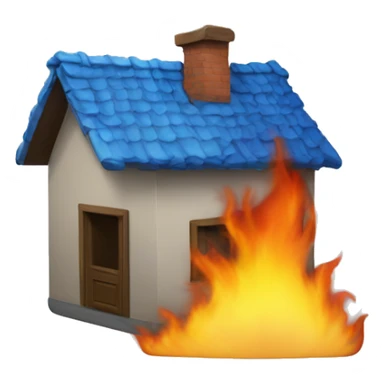 Casa blu che va in fiamme sticker