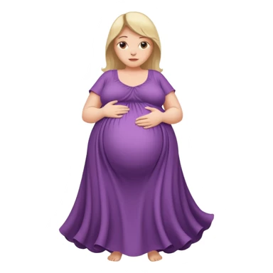 very heavily pregnant overdue woman with super  large belly sticker