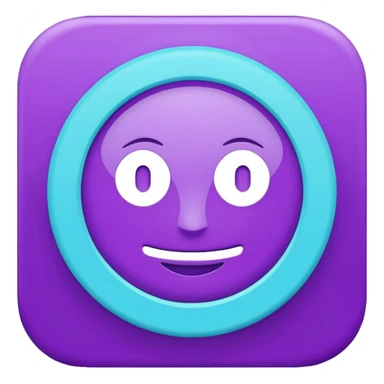 Purple and Cian icon TikTok sticker