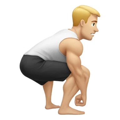 White man doing squat (gym) from back view sticker