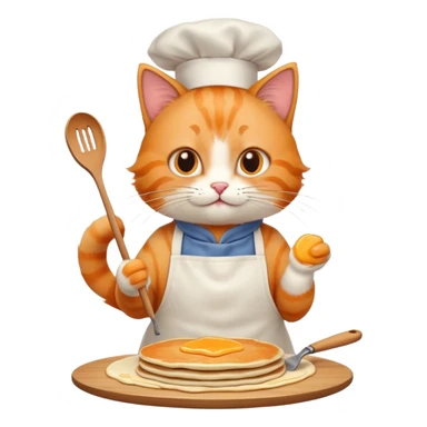 Cat making pancakes  sticker