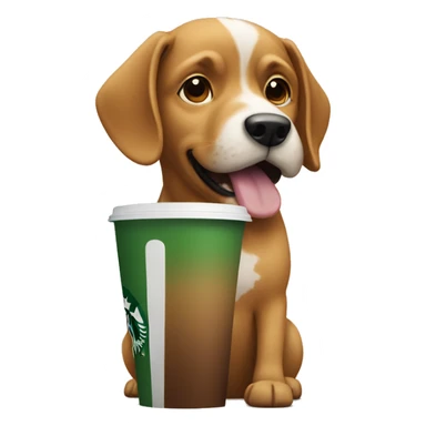 dog with starbucks sticker
