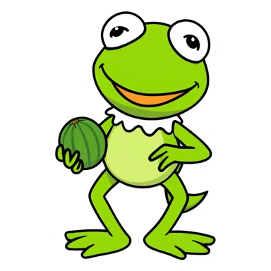 Kermit with cucumber  sticker