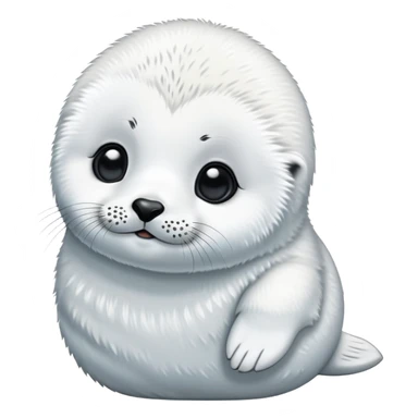 Baby cute harp seal engraved Crypto price goes up sticker