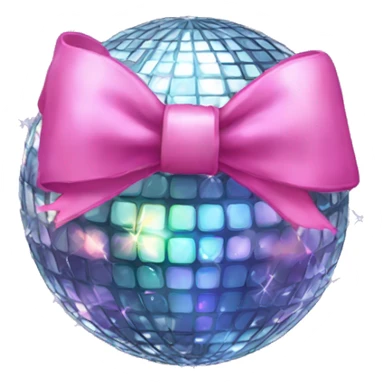Disco ball with bow sticker
