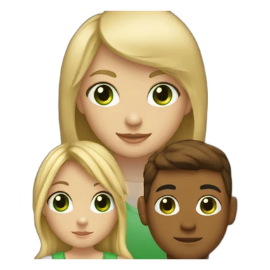 blonde girl with tan skin and green eyes and boy with brown hair and hazel eyes sticker