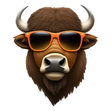 American bison wearing sunglasses sticker