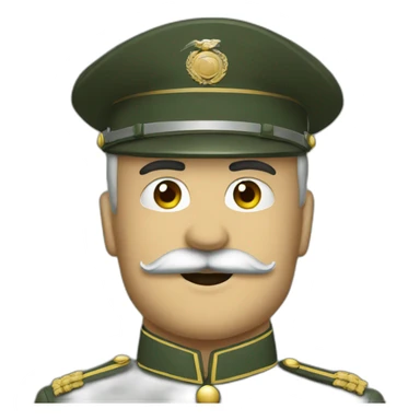 Army General with mustache sticker