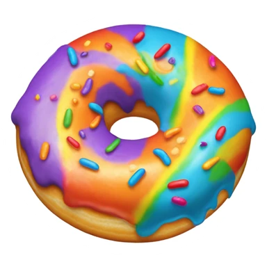 Rainbow donut sticker