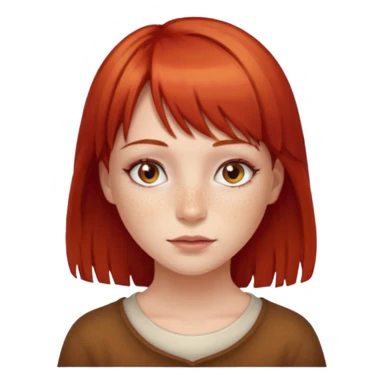 Uma menina de franja cabelos vermelhos e olhos de mel sticker
