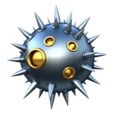 sea mine, minimal and stylized, not realistic sticker