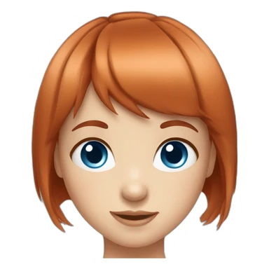 Cute Redhead girl with bangs and blue eyes sticker