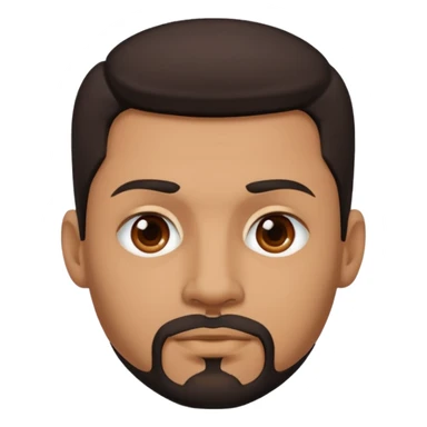 medium skin tone man with dark hair and a goatee, septum piercing sticker