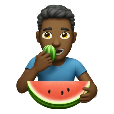 man eating watermelon sticker