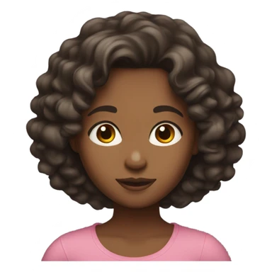 girl with medium to dark skin and dark brown shoulder length curly hair sticker
