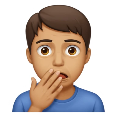 Disgust - strong feeling of revulsion or aversion -  about to vomit. hand over mouth. not crying sticker