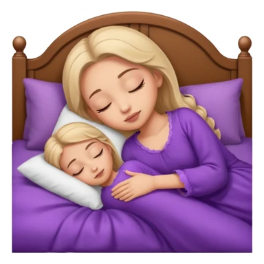 single-girl-in-brown-cozy-purple-bed-sleeping-pretty-eyelashes-light-skin sticker