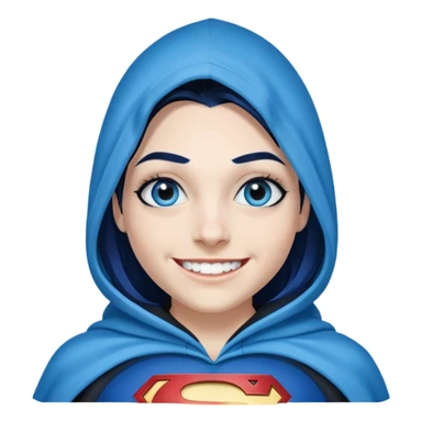 Teeth-showing-Smiling-beautiful-long-straight-dark-blue-ombre-hair-and-blue-eyes-thick-black-eyeliner-really-thick-really-long-eye-lashes-sky-blue-superman-hood-down-nose-pierced-lip-pierced sticker