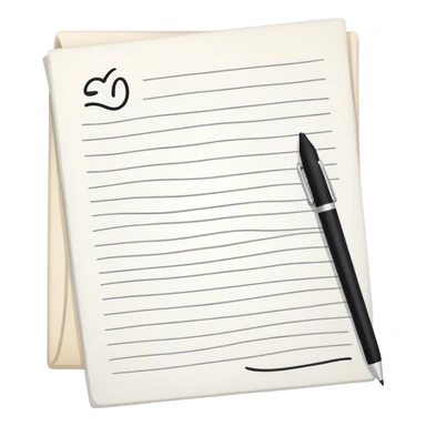 white document, uni notes sticker