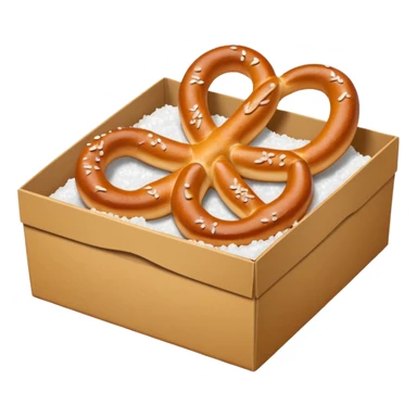 Pretzel on food paper box sticker