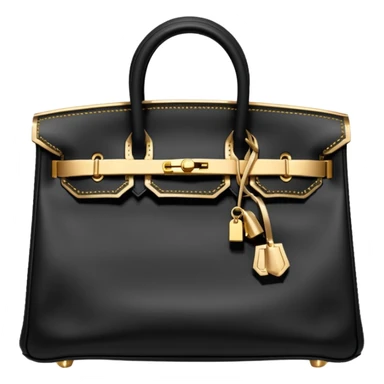 black hermes birkin with gold stitching bag sticker