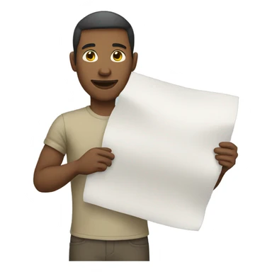 white man holding a sheet sticker