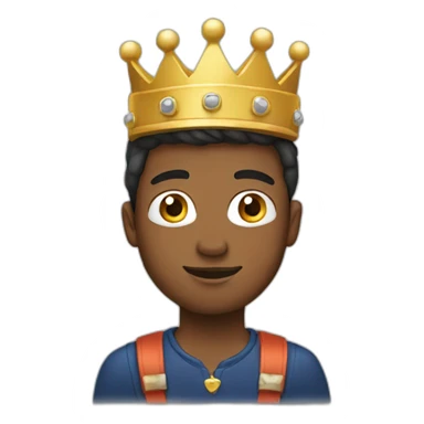 Young Men in crown using phone sticker