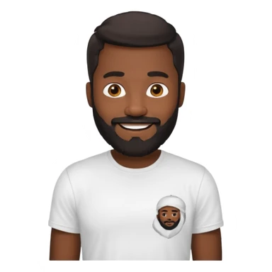 black bearded man in white t shirt sticker