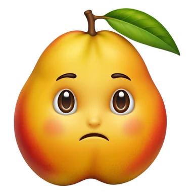 A very sad mango sticker