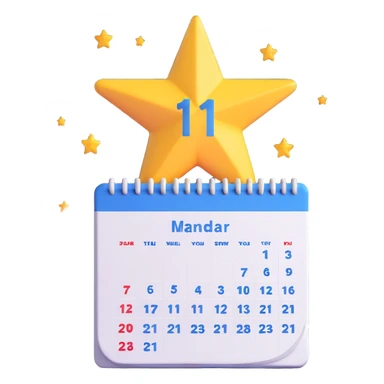 calendar with a star sticker
