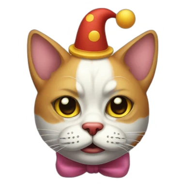 very sad clown cat sticker