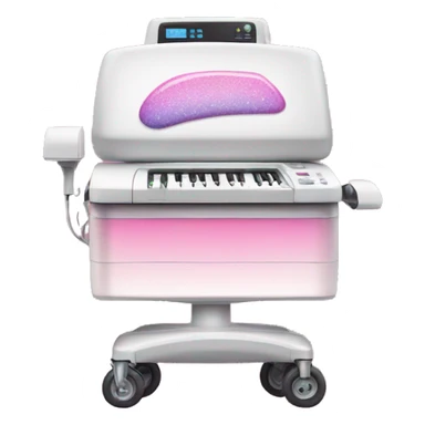 Pink ombre ultrasound machine with glitter on wheels sticker